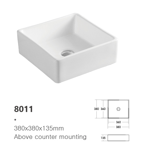 Modern Bathroom Vessel Sink Counter Top Porcelain Sink Ceramic Counter Table Top Hand Wash Basin