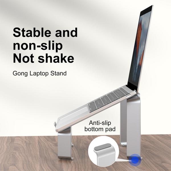 350g Solid Feet 17.3Inch Silver Notebook Desk Stand Liftable