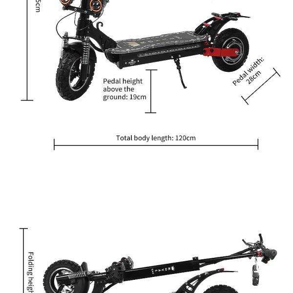 10/11 Inch 48V 60V 1000W 2000W High Power High Speed Cross-Country Electric Scooter