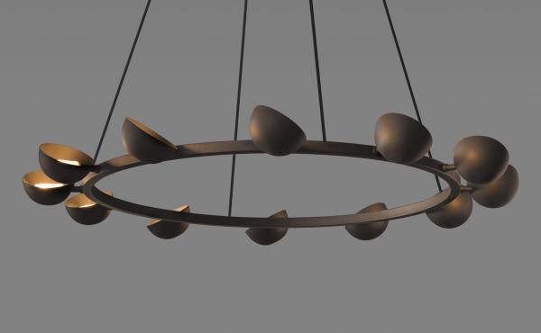 12-Light Brass Chandelier with Adjustable Height for Modern Home Decor