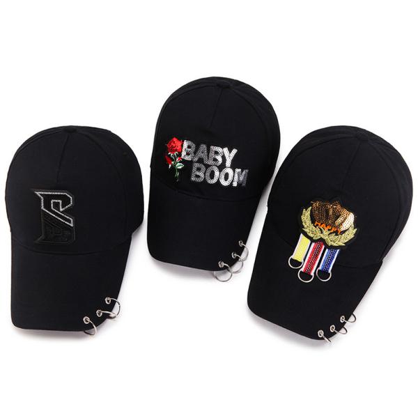 High Quality New Fashion Casual Hip-hop rivets Sport Cap Custom Unisex Ponytail trucker hat color:dark blue  size:adult