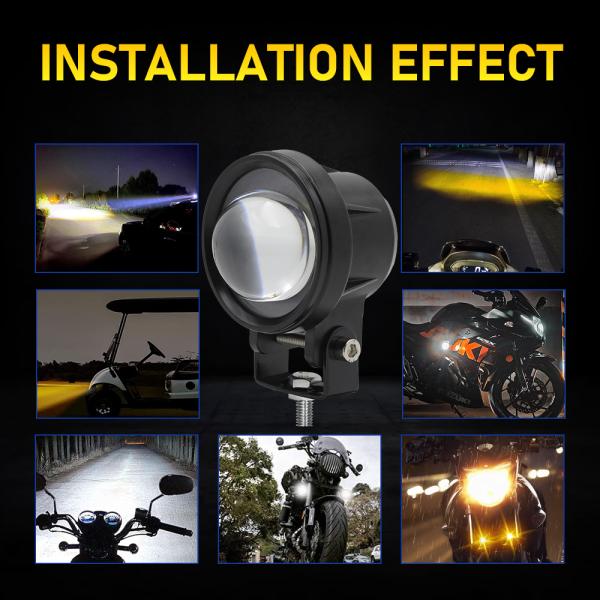 Aluminum White Yellow Direct Light 30V LED Spot Lights Motorcycle