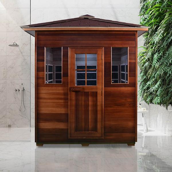 Red Cedar Wood Far Infrared Outdoor Dry Sauna Room 4 Person