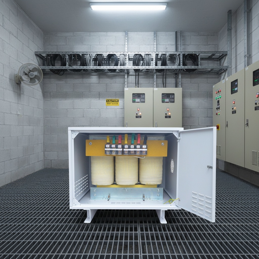 Enclosed Three Phase Power Transformer 380V 480V For Factory Equipment