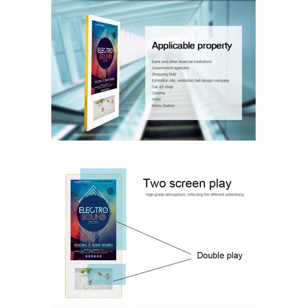Wall Hanging Vertical Digital Photo Frame / Elevator Digital Signage Display 21.5 Inch Super Slim