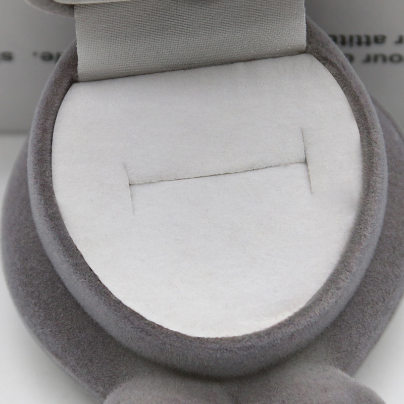 Custom Color Animal Shape Velvet Jewelry Case Velvet Gift Box With Cute Ring Packaging