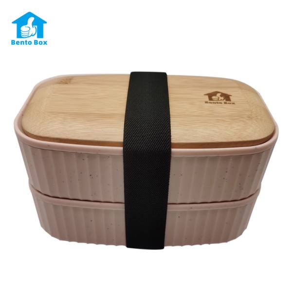 Food Kid-Friendly Yum Bento Lunch Box with Modern Curry and Picnic Double-Layer Bamboo Lid