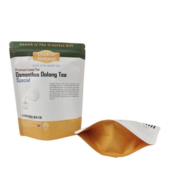 Low MOQ Stand Up Resealable Zipper Kraft Paper Pouch Custom Biodegradable Resealable Mylar Bags for Pet Treat