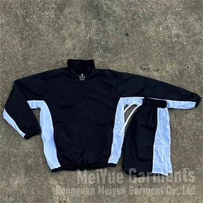 Custom Logo Windbreaker Nylon Pullover Shirt Lightweight Shorts Running Summer Sweatsuit Joggers Sweatshirt  and Short Set