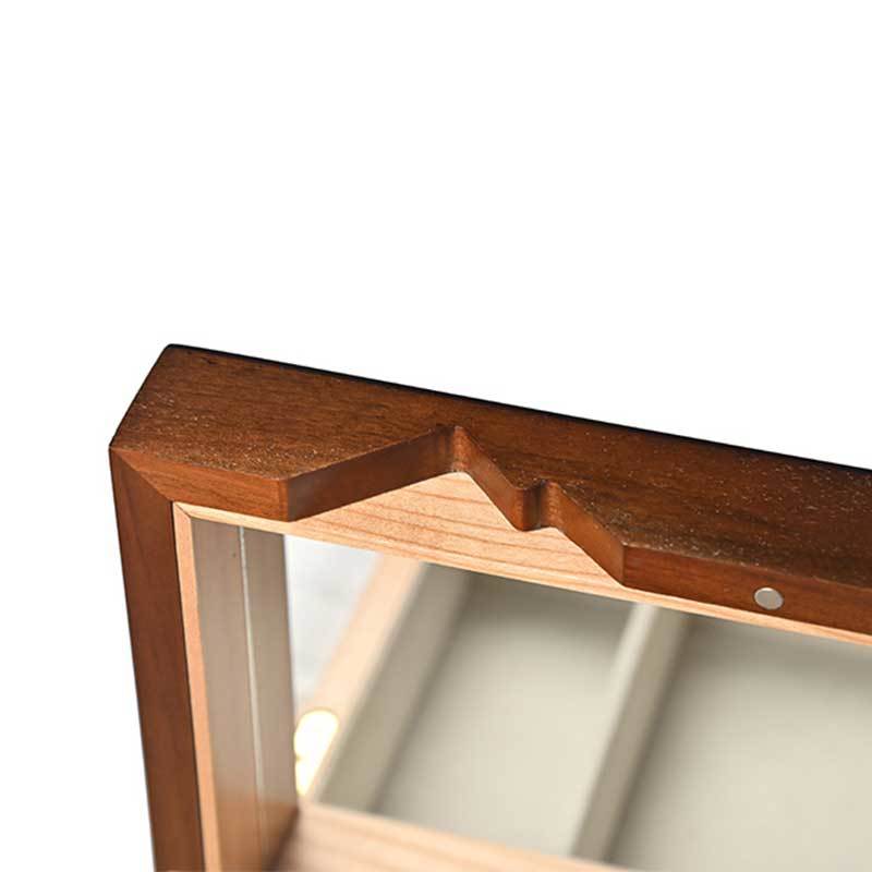 Handcrafted Wooden Jewelry Box with Carved Groove Design, Custom Wholesale Wood Jewellery Gift Box