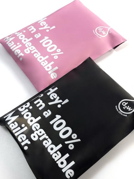 Sacos de correio de plástico reciclado 100% preto, biodegradável, ecológico e resistente a lágrimas