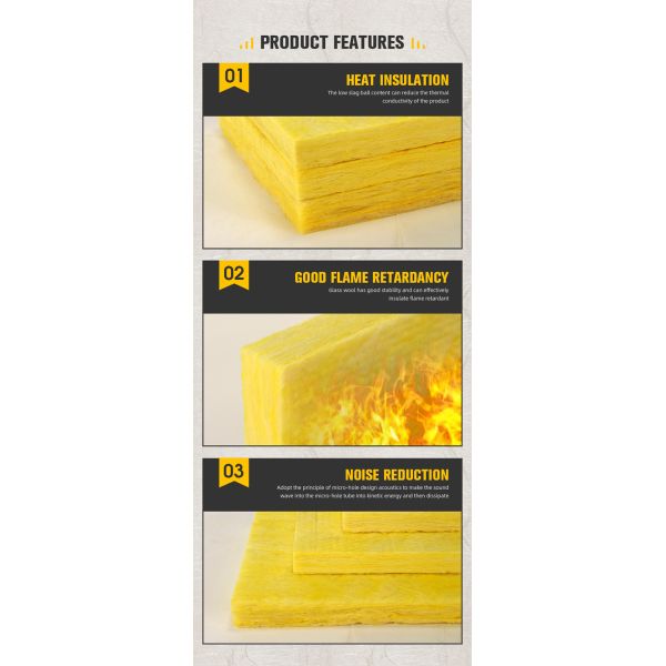High Density Insulation Glass Wool Board Material For Crawl Space Basement Wall Insulation