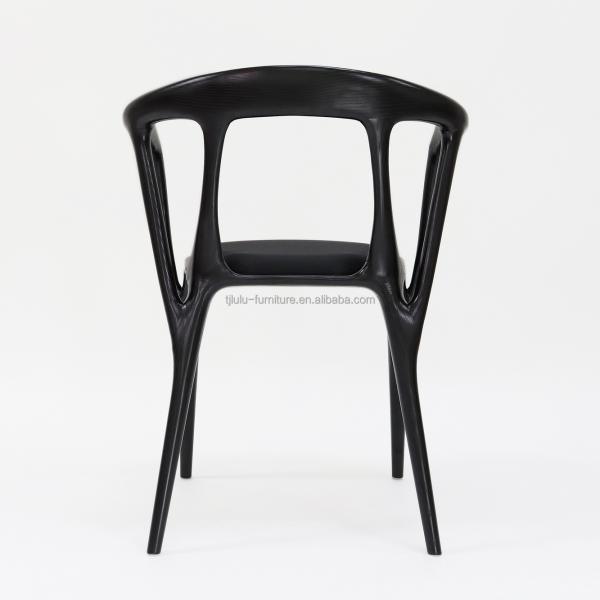 2024 Vintage Nitrolacquer Finish Madera Artística Muebles personalizados Tejido Tapicería Silla de comedor para restaurante