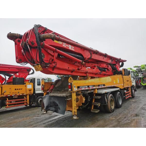 USED SANY 49m Concrete Pump Truck 2012 Boom Pump With ISUZU Chassis