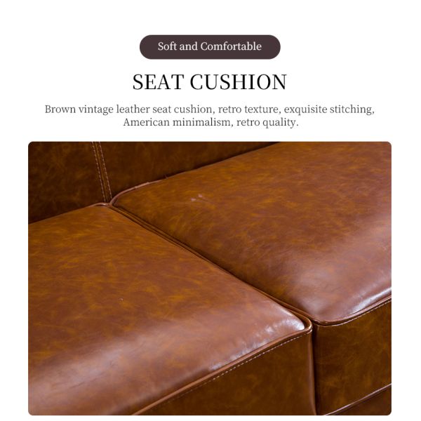 Nidea #8977 Luxury Genuine Leather Sofa Set with American Design Comfortable & Durable Sponge Filled Sofa for Home Hotel & Villa Use