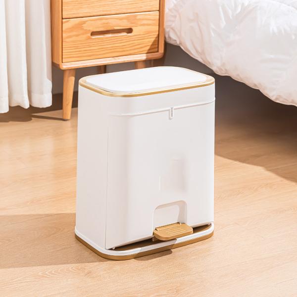 Double Lid Trash Can Household Pedal Large Capacity High Appearance Level Sanitary Bucket Kitchen Bedroom Large Trash Can