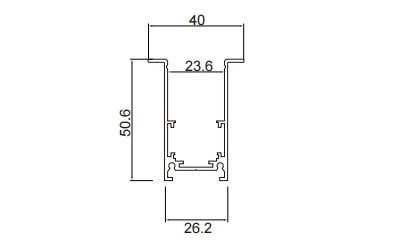 Durable Recessed 24V 48V Aluminum Alloy 4 Wires Track Light Rail