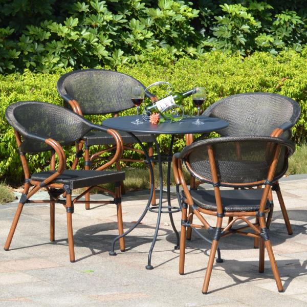 Excellent Outdoor Powder Coating Rattan Dining Chair for Restaurant Terrace Furniture