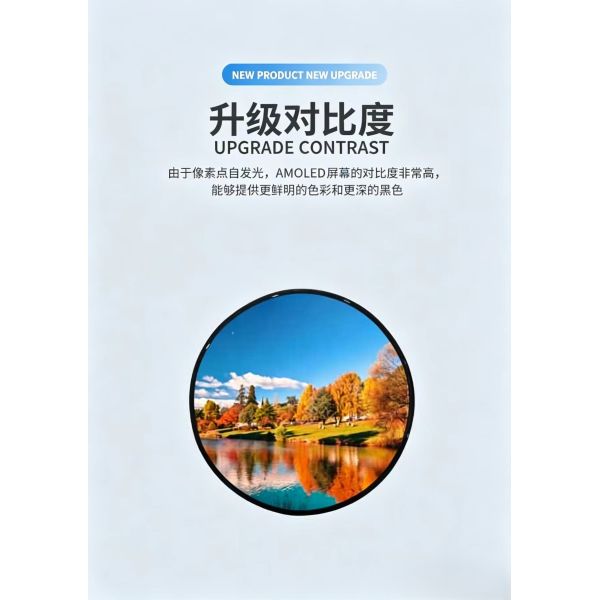 1.19 Inch Amoled Self-Luminous wide viewing Angle Display with390*390 Resolution, QSPI  Interface, Driving IC CO5300 Brightness 650cd