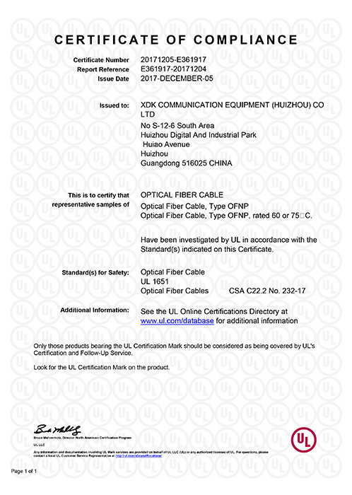 XDK Communication Equipment Huizhou Co., Ltd Сертификации