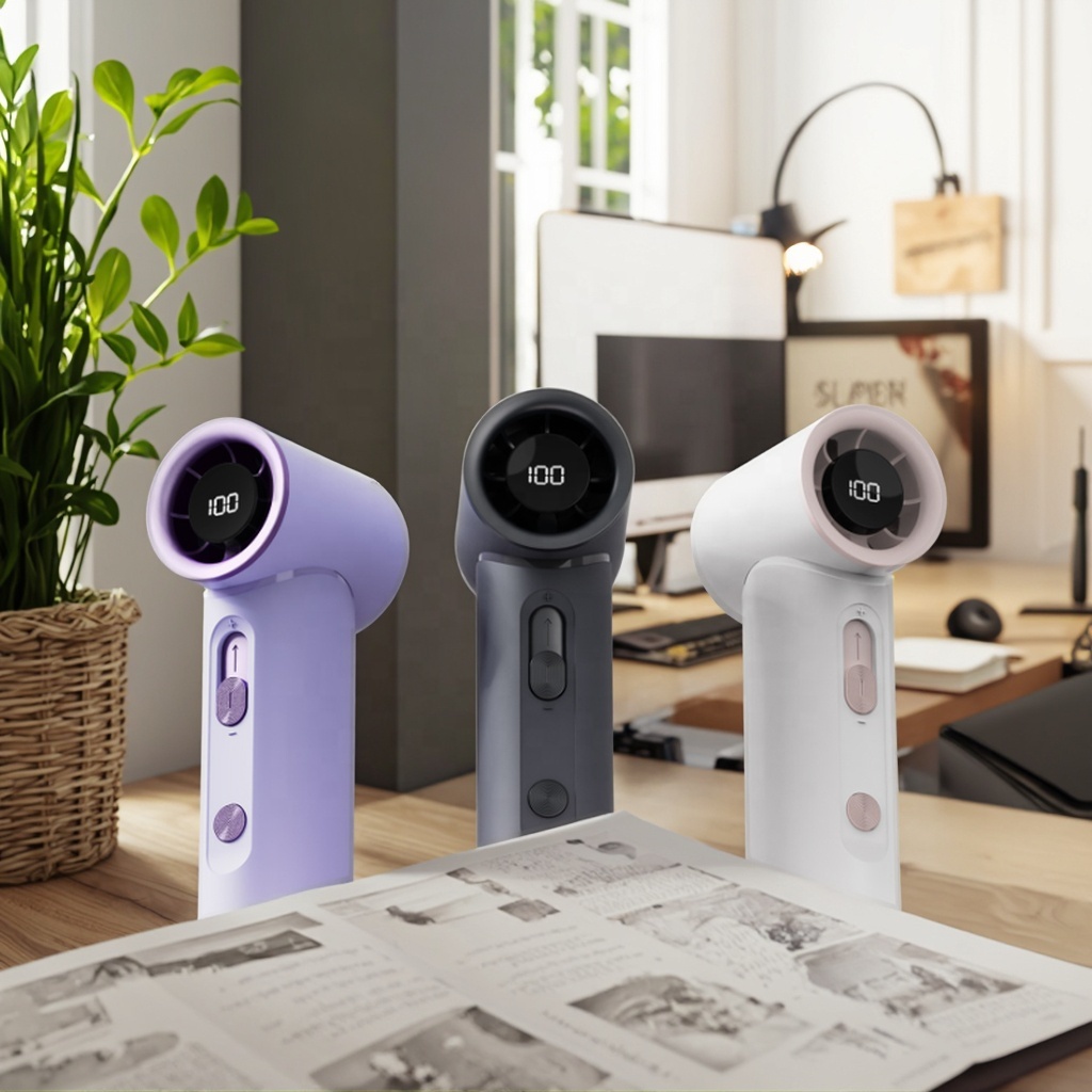 Fusmli Factory Direct Mini USB Rechargeable Portable High-Speed Handheld Fan Custom Color Logo Packaging for Home or Car