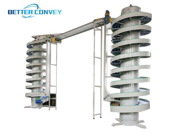 Continuous Vertical Carton Boxes Elevator Lifting Conveyor Spiral