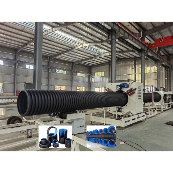 PP PE Single Double Corrugated Pipe Production Extrusion Line With PLC Control Corrugated Pipe Machining