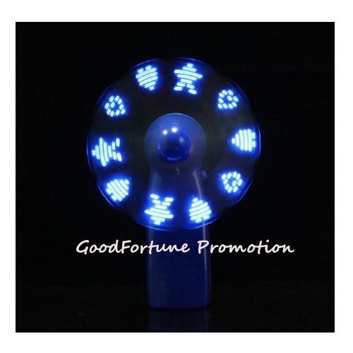 Customed Cheap promotional Eco ABS message led flash desk hand mini fan printed logo gift