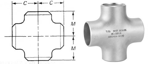 Размеры креста ASME b 16,9 Buttweld прямого ANSI B16.9 ERW сформированное t изготовил штуцеры трубы SCH10 SCH20 SCH100 SCH120 SCHXXS