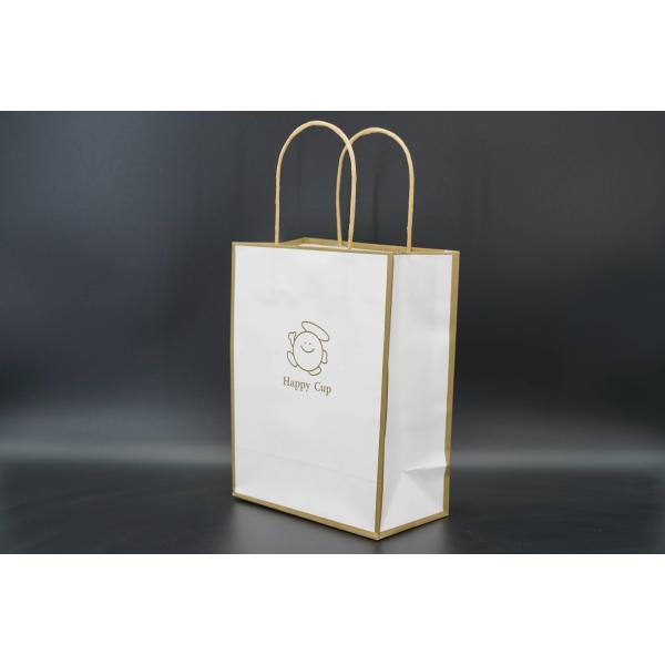 Brown Handle Paper Bags Eco Friendly Packaging Kraft Carrier Bags