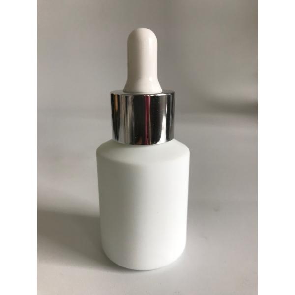 cosmetic packaging 30ml opal white essential oil glass bottle with aluminum lid