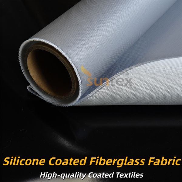 Fire Retardant Silicone Coated Fiberglass Fabric Grey Double Sided Glass Fabric Suitable for Thermal Insulation and Flame Resistant Curtains