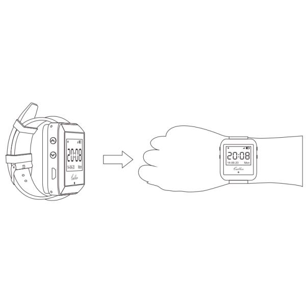 Venda quente sem fio restaurante empregado de mesa relógio de pulso recarregável pager