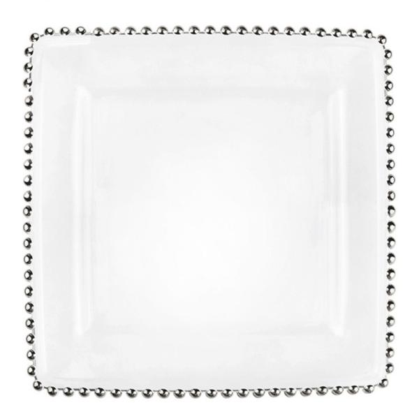 Wedding Table Decoration Gold Square Glass Plate 12 Inch