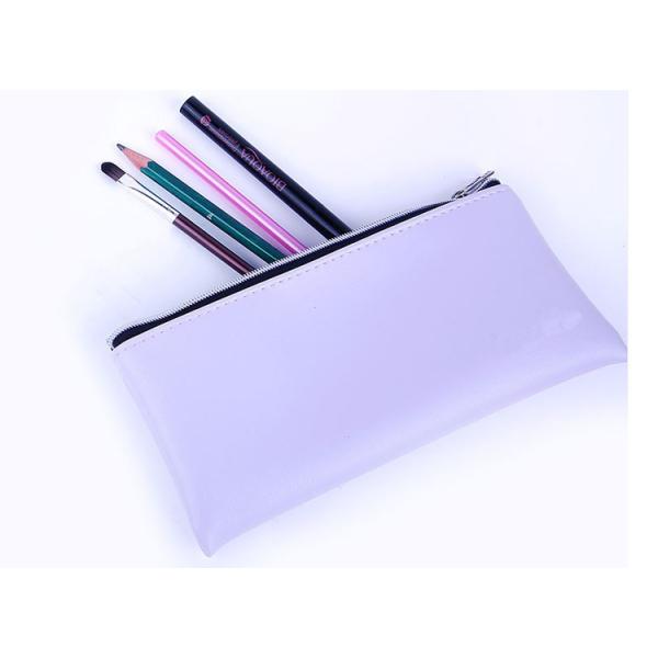 Plain color student pen bag female simple large capacity PU handbag makeup bag