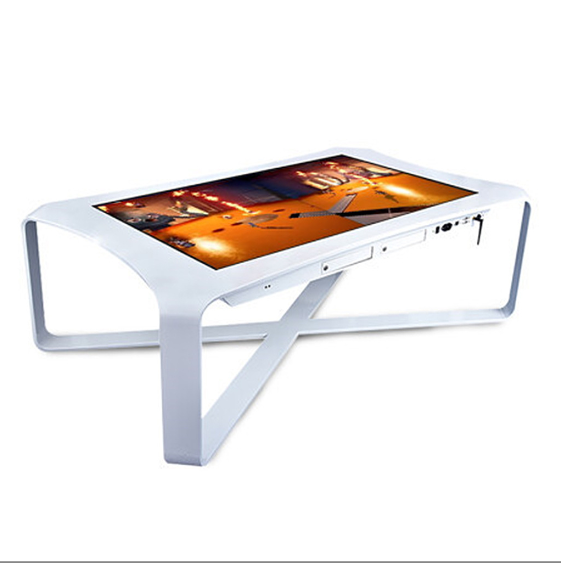 Free Standing 43/55 Inch Indoor LCD Interactive Android or Windows System Smart Touch Screen Table Metal Material for Coffee