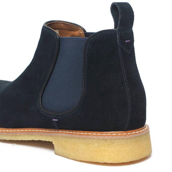 Dark Blue Fashionable Mens Genuine Leather Chelsea Boot