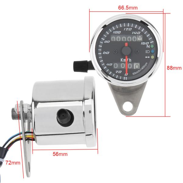0-160km/H 12V Vintage Digital Motorcycle Meter Metal Case OEM Accecpted