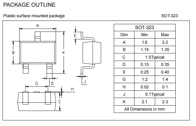 SOT-323 SS8050W NPN Кремниевый эпитаксиальный плоский транзистор для высокого электрического тока