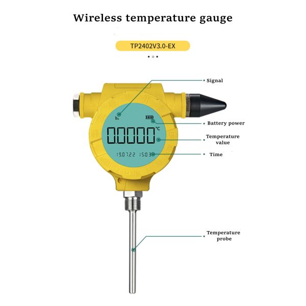 NPT1/2 PT100 Temperature Transmitter4G LoRaWAN Pressure Gauge Smart Wireless Temperature Recorder