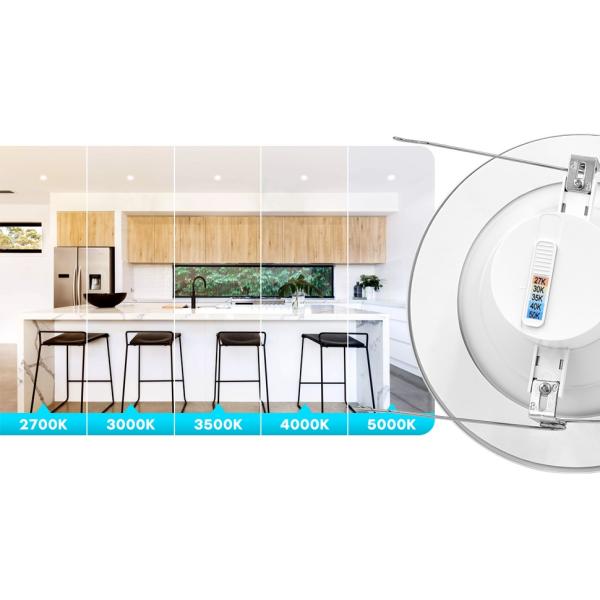 Baffle Trim 6 Inch LED Flush Mount Light , 14W 5cct Slim Flush Mount Light