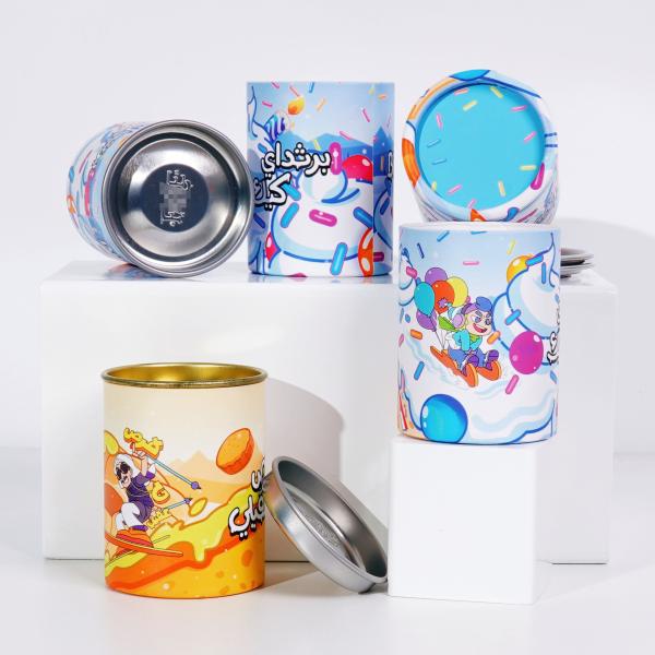 Tubo de papel para helado, envase de helado, tubo de papel para alimentos con tapa de hojalata, tubo de papel para helado