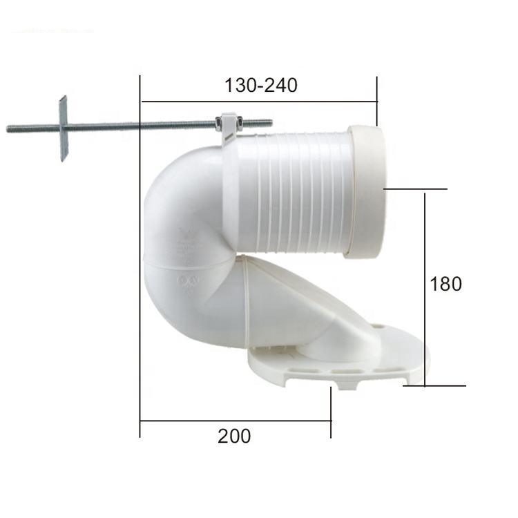 Toilet Drain Pipe Fitting, Straight Pipe For Wall Drainage To Floor Drainage Conversion Joint, Universal Displacement Pipe