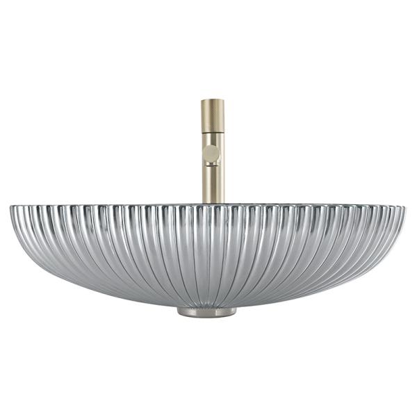 Die Casting Glass Vessel Basin Smoke Gray Color Interior 135mm Height