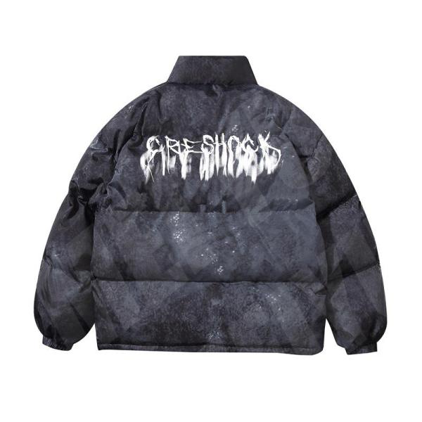 Waterproof Full Zip Puffer Jacket Mens Streetwear Bomber Puffer Jacket Men