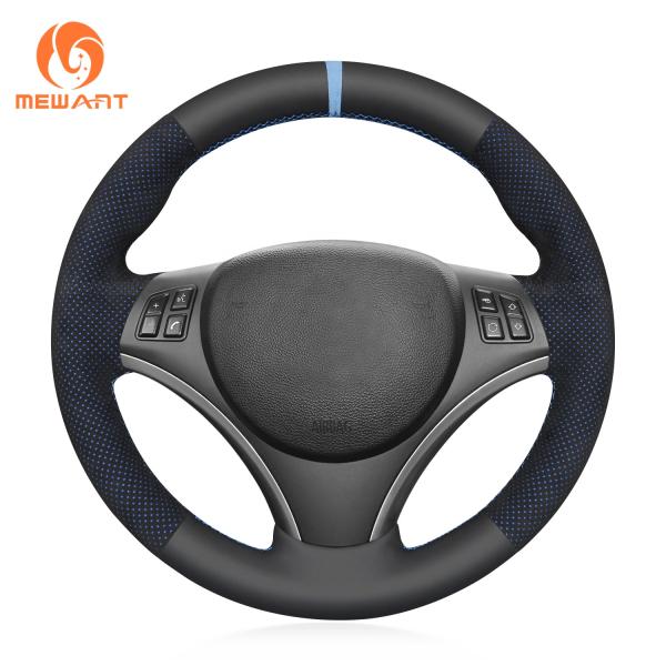 Suede Steering Wheel Cover for BMW E87 E81 E82 E84 E88 E90 E91 E92 E93 2005-2013 White