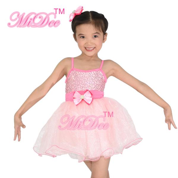 Pinky Tutu Dance Dress Leotard Under Mesh Spandex Polyester Material For Solo Dance Performance