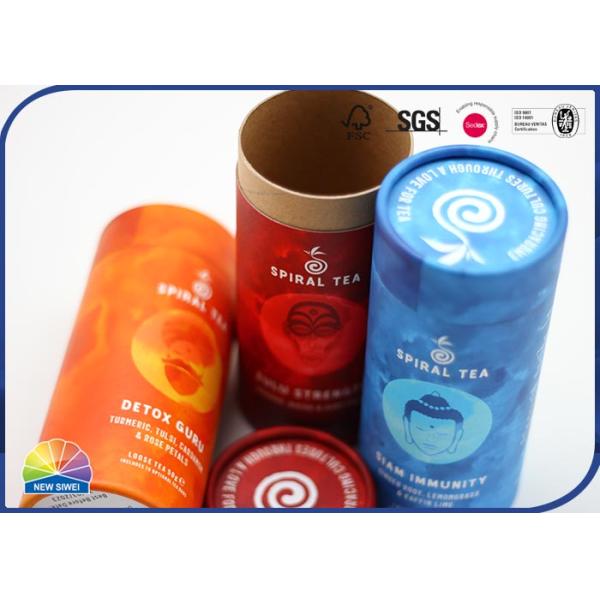Custom Colorful Printed Tea Paper Packaging Tube Matte Lamination