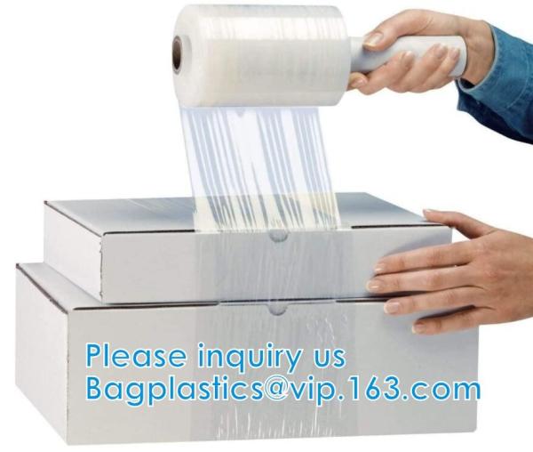 Hand Rolls, Stretch Wrap Film, Cling Plastic Pallet Supplies, Durable Self-Adhering, Packing, Moving