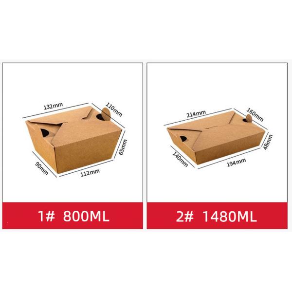 Biodegradable Food Packaging Boxes Takeway Bento Lunch Box Kraft Paper